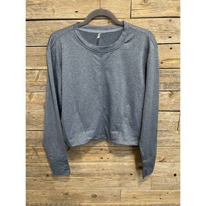 MTA Sport Long Sleeve Crop Top Women's Active Blue Top Size Large‎